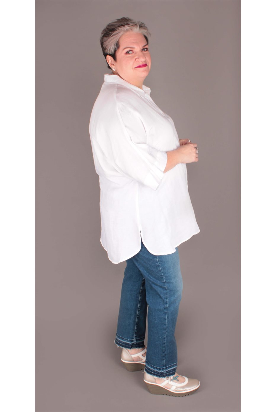 Blouse Viscose Lin Blanche